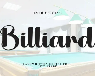 Billiard Script font