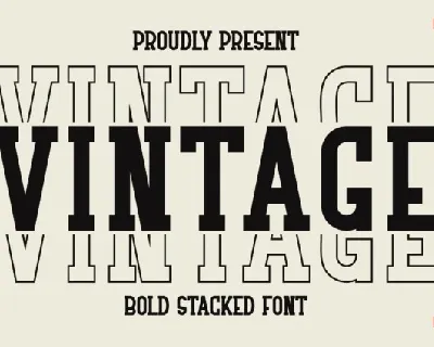 Vintage Stacked font