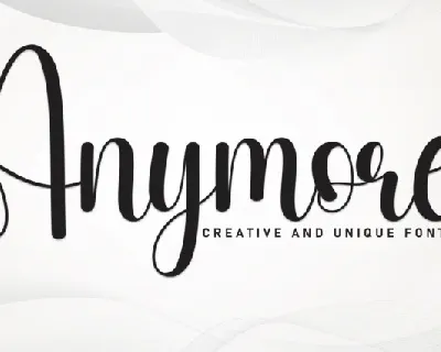 Anymore Script font