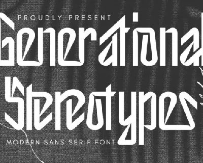 Generational Stereotypes font