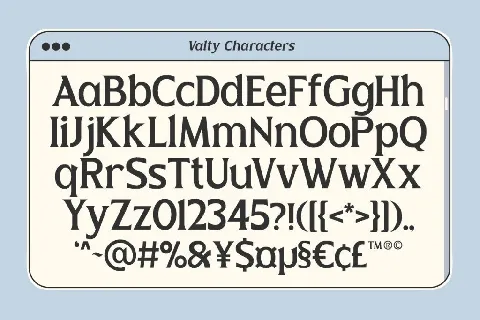 Valty DEMO font