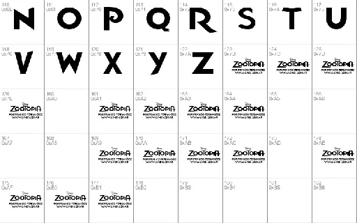 Zootopia JPosters font
