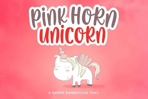 Pink Horn Unicorn Fancy font