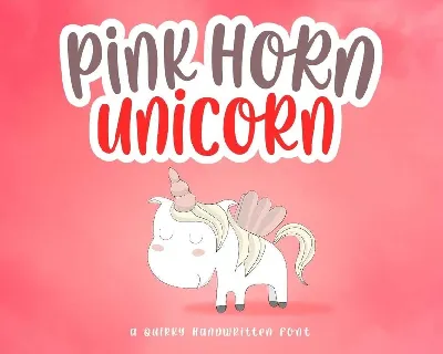 Pink Horn Unicorn Fancy font