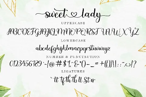 Sweet lady Script font