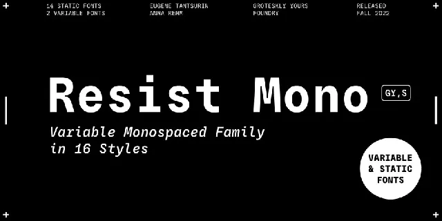 Resist Mono Family font