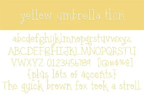 Yellow Umbrella font