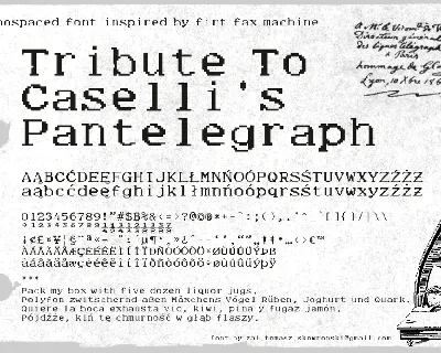 zai Tribute To Caselli's Pantelegraph font