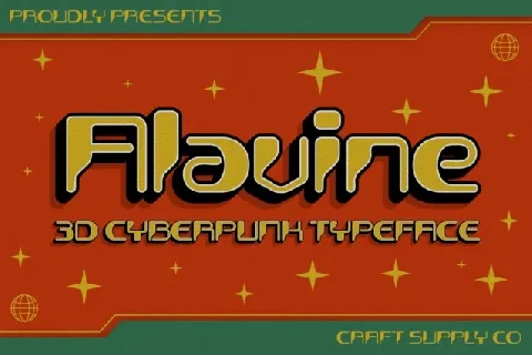 Alavine 3D font