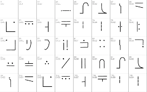 Standard Galactic Alphabet Hand font