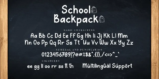 School Backpack font