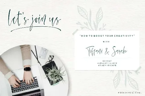 Watercoral Natural Script font