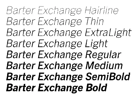 Barter Exchange Typeface font