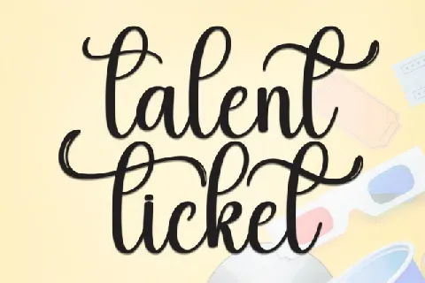 Talent Ticket Script font