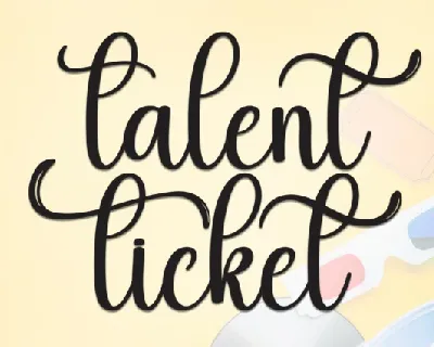 Talent Ticket Script font