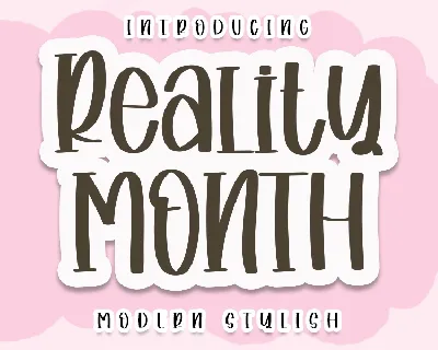 Reality MONTH font