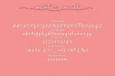 Velvet vanilla - Personal Use font