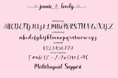 Jennie Lovely font