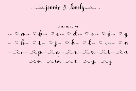 Jennie Lovely font