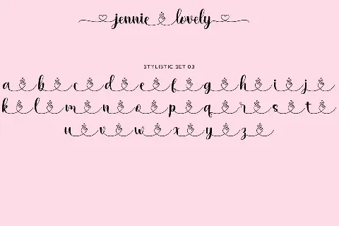 Jennie Lovely font