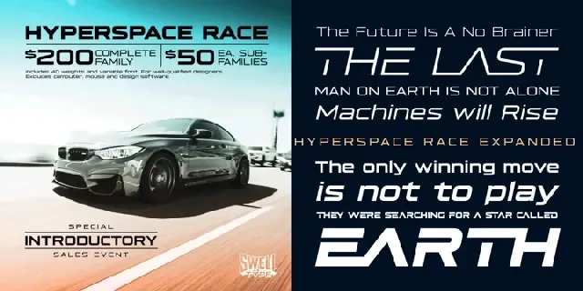 Hyperspace Race Family font