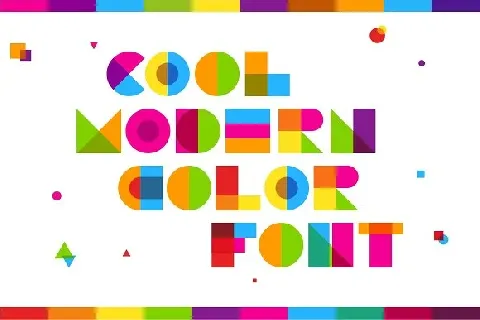 Garis Lengkung Colorful font