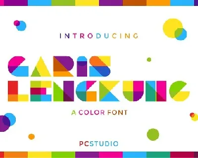 Garis Lengkung Colorful font