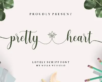 pretty heart script font