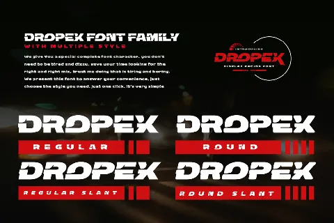 DROPEX trial font