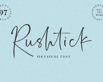 Rushtick font