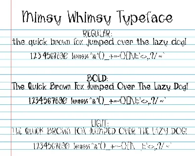 Mimsy Whimsy Typeface Free font