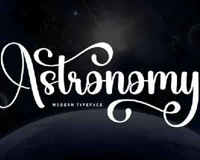 Astronomy Calligraphy font