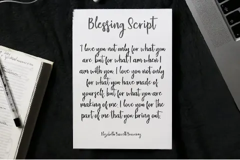 Blessing Script font