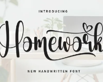 Homework Script font