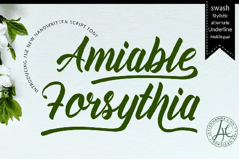 Amiable Forsythia Free font