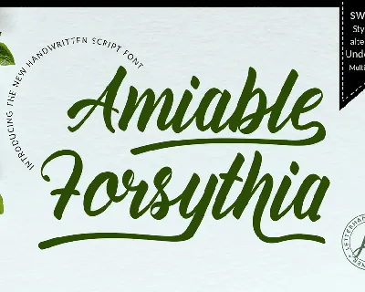 Amiable Forsythia Free font