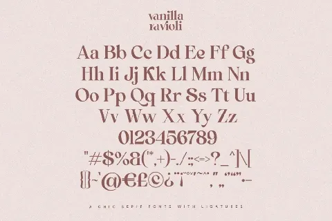 Vanilla Ravioli font