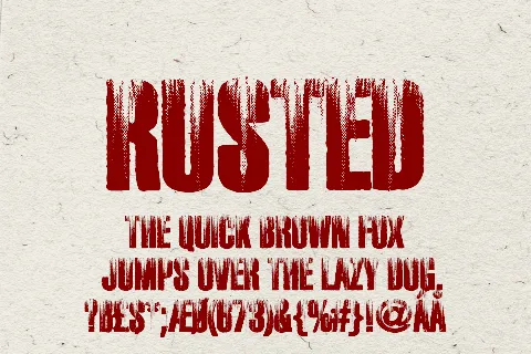 RUSTED PERSONAL USE font
