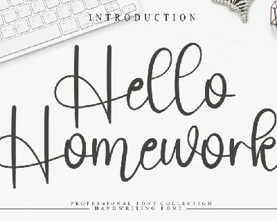 Hello Homework Script font