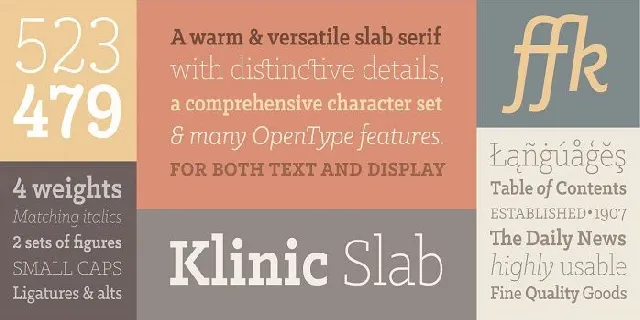 Klinic Slab Family font