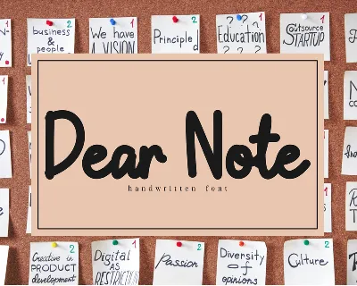 Dear_note font
