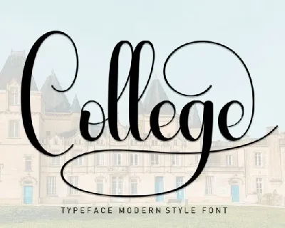 College Script font