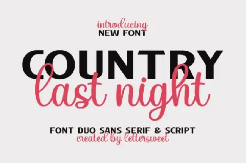 Country Last Night Duo font