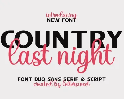 Country Last Night Duo font