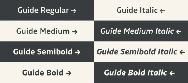 Guide Family font