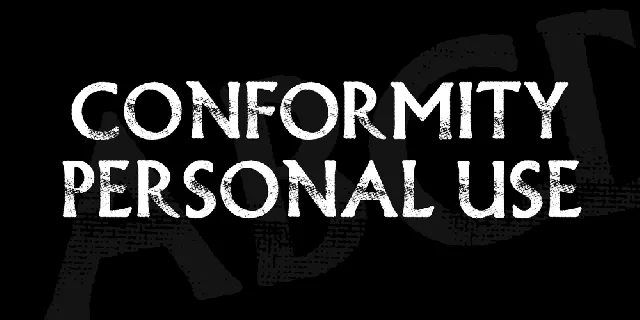 CONFORMITY PERSONAL USE font