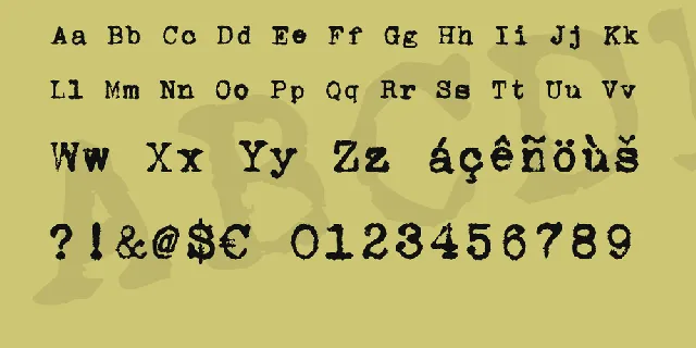 zai AEG Mignon Typewriter 1924 font