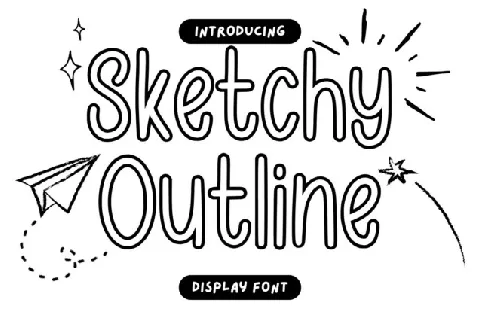 Sketchy Outline Display font