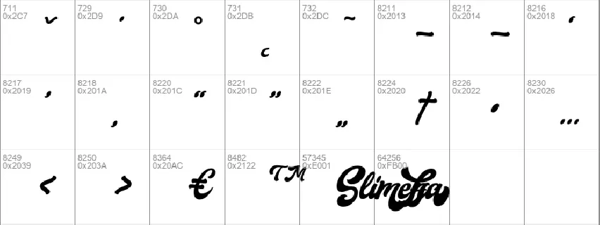 Slimeha font