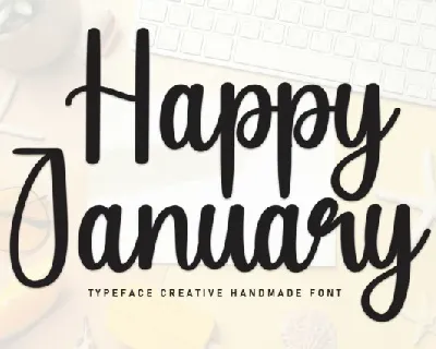 Happy January font